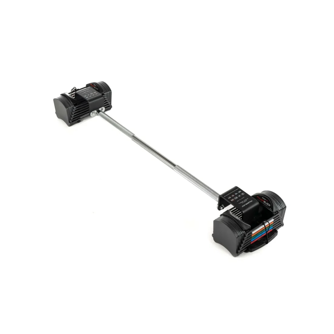 PowerBlock Sport 24 Straight Bar loaded with Sport 24 dumbbells