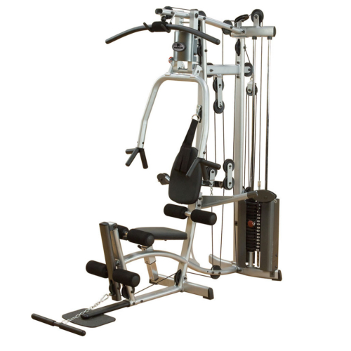 Powerline P2X home gym with 160 lb stack, functional training arm and press arm, silver frame