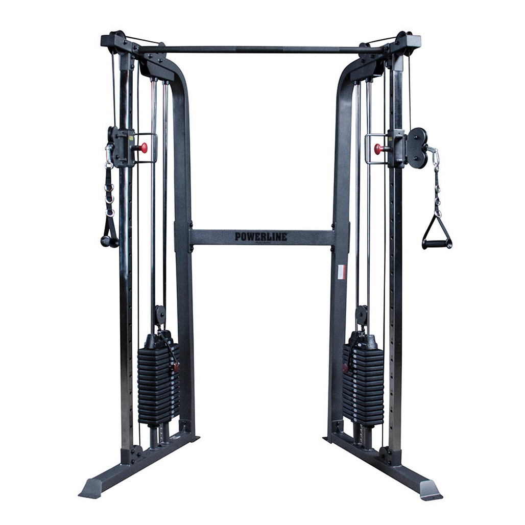 Powerline PFT100 dual-stack functional trainer with two 210 lb weight stacks