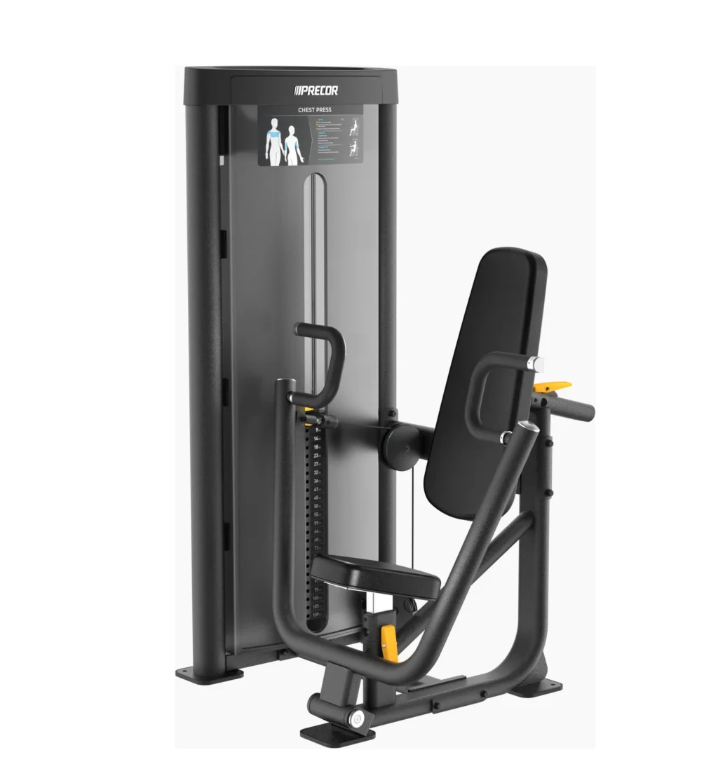 Precor C001 Chest Press commercial strength machine – manufacturer front three-quarter render