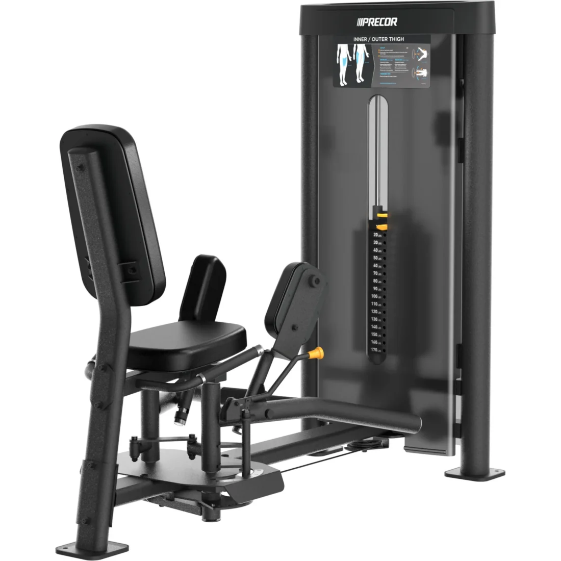 Precor C008 Inner / Outer Thigh commercial strength machine – official precor.com product render