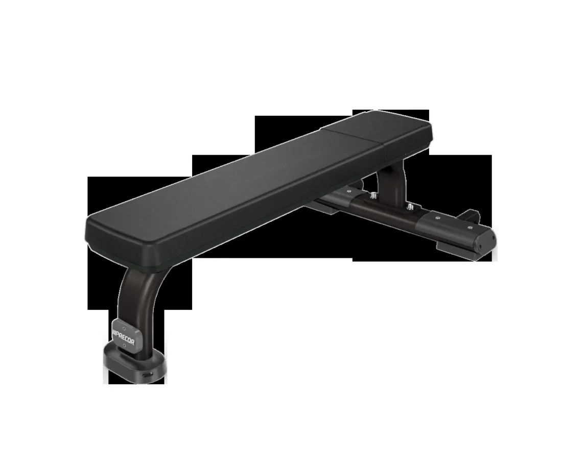 Precor DBR 101 Flat Bench commercial gym equipment – manufacturer front three-quarter render