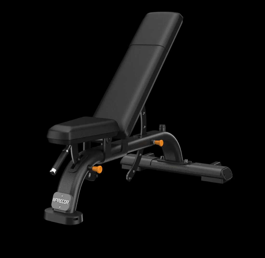 Precor DBR 119 Multi-Adjustable Bench commercial gym equipment – manufacturer front three-quarter render
