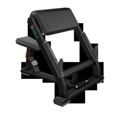 Precor DBR 202 Preacher Curl Bench commercial gym equipment – manufacturer front three-quarter render