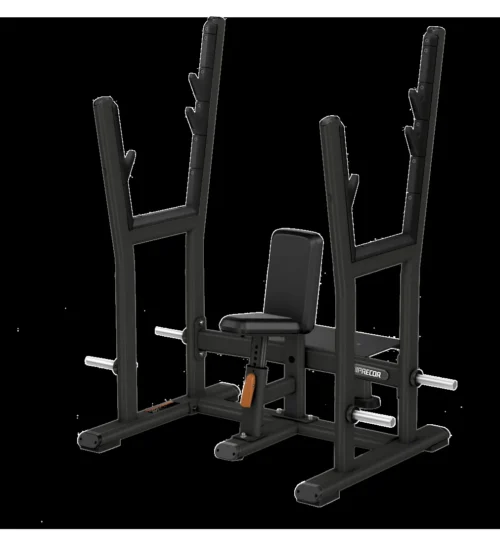 Precor DBR 507 Olympic Shoulder Press Bench commercial gym equipment – manufacturer front three-quarter render