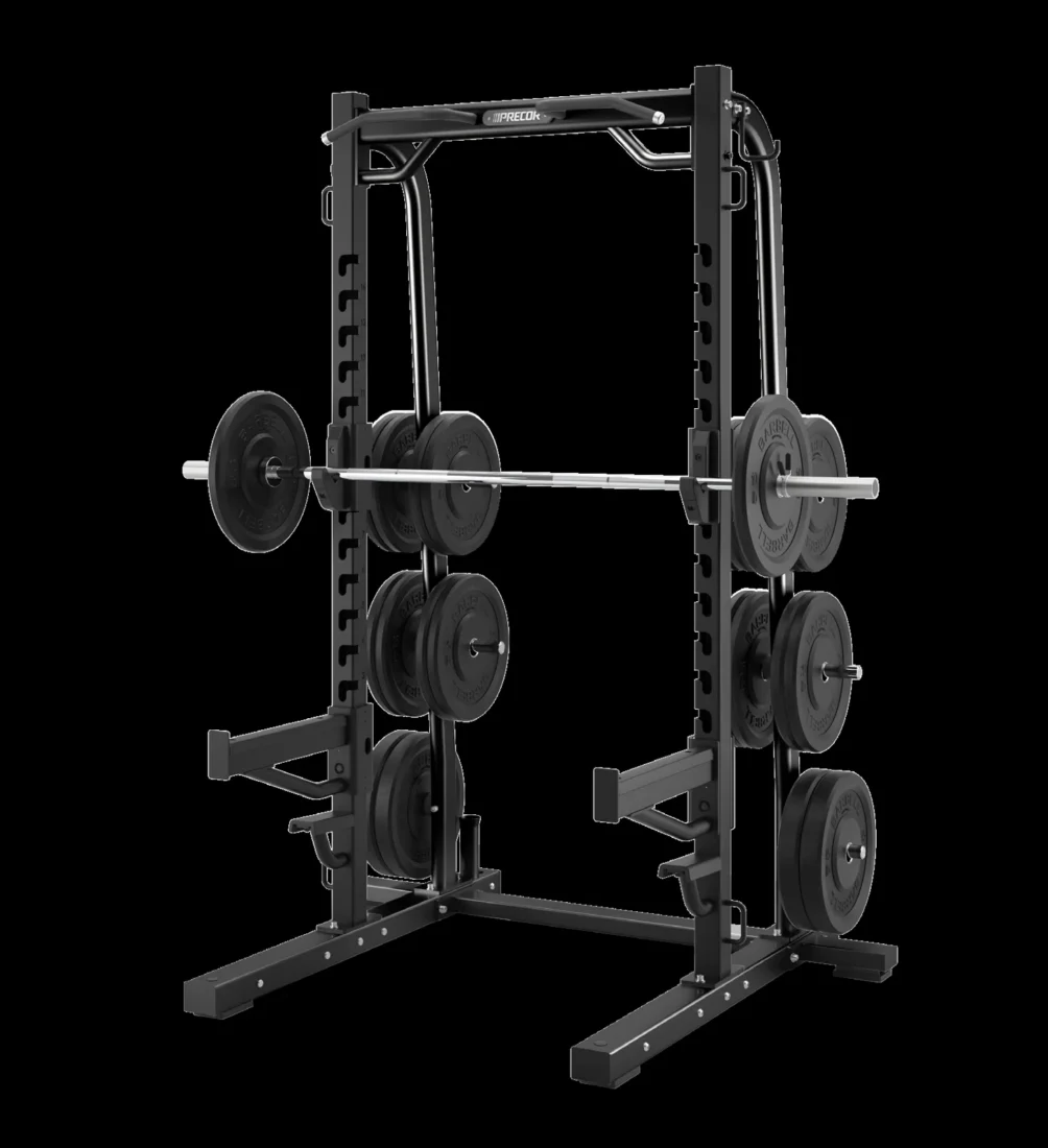 Precor DBR 611 Half Rack commercial gym equipment – manufacturer front three-quarter render