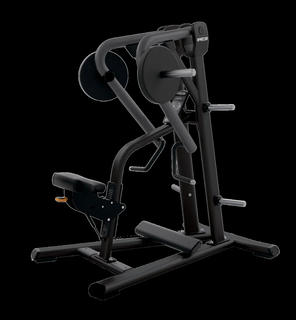 Precor DPL 308 Low Row commercial strength machine – manufacturer front three-quarter render