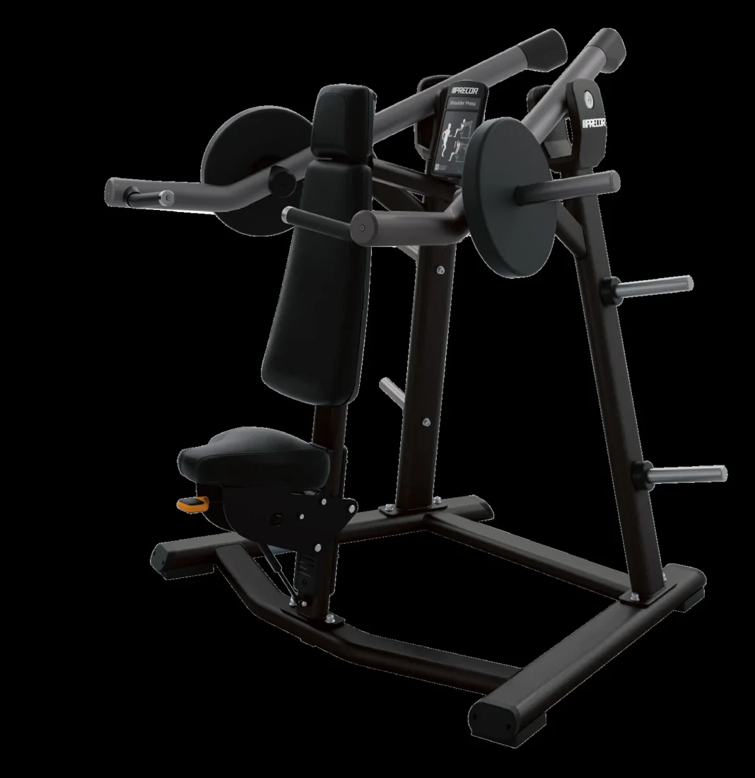 Precor DPL 550 Shoulder Press commercial strength machine – manufacturer front three-quarter render