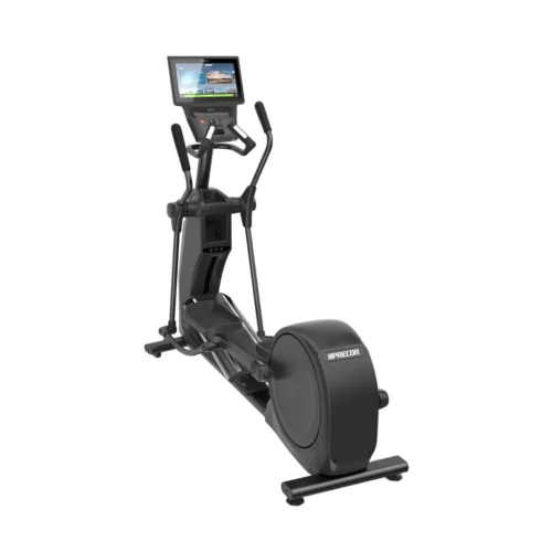 Precor EFX 585 Elliptical elliptical with moving arms with P84 16-inch touchscreen console with Smart Watch Connector - three-quarter view