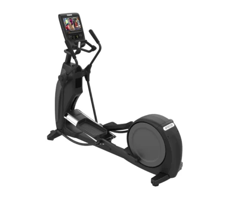 Precor EFX 665 Elliptical commercial elliptical with moving arms with P62 10-inch touchscreen console - three-quarter view