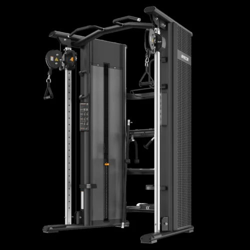 Precor RUD 915 Dual Adjustable Pulley commercial strength machine – manufacturer front three-quarter render