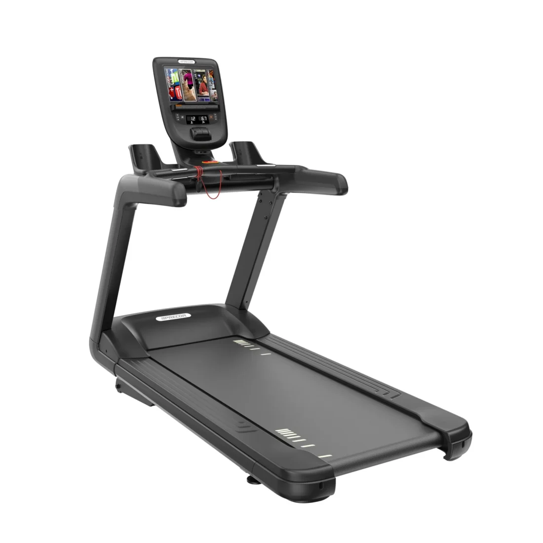 Precor TRM 661 Treadmill commercial treadmill with P62 10-inch touchscreen console - rear-left view