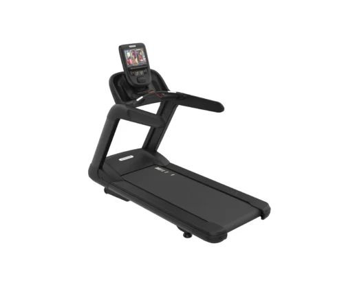 Precor TRM 865 Treadmill commercial treadmill with P62 10-inch touchscreen console - three-quarter view