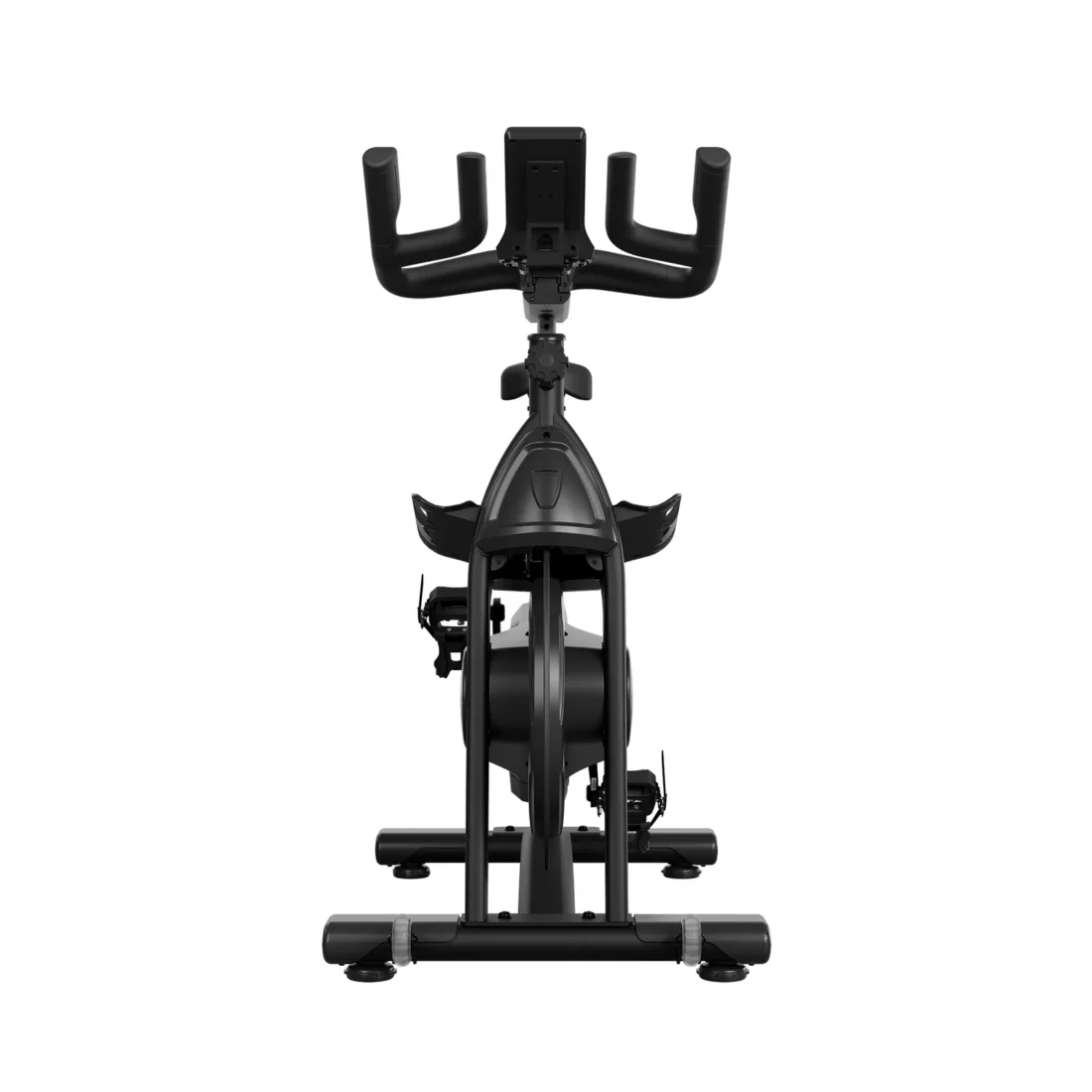 Schwinn Aetherion+ S indoor cycle front view showing handlebars and Zone console