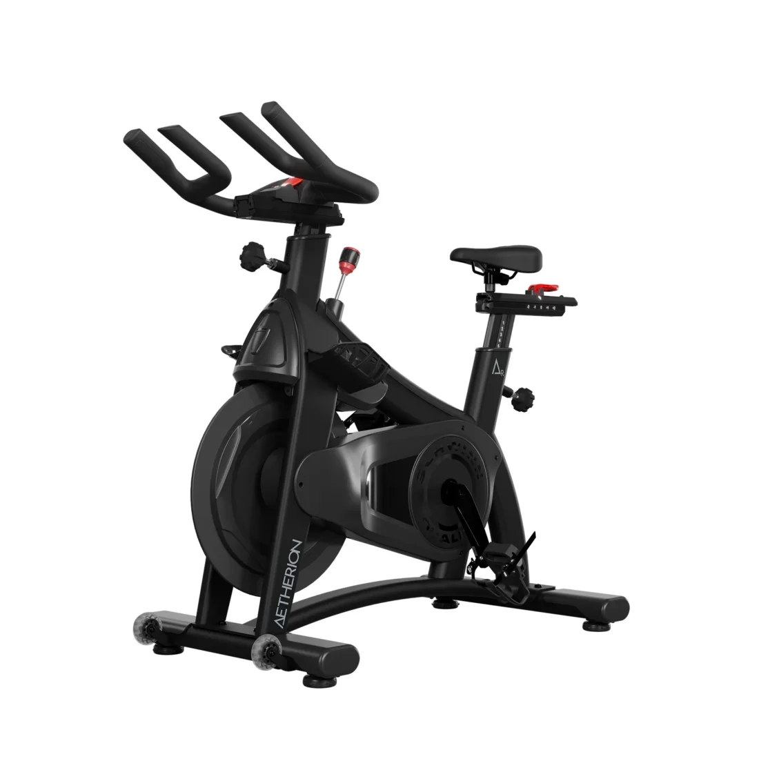 Schwinn Aetherion R commercial indoor cycle shown from a front three-quarter left angle
