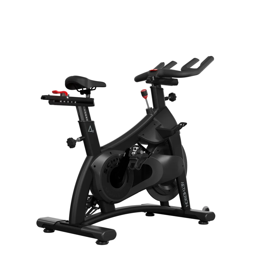 Rear three-quarter view of the Schwinn Aetherion R commercial indoor cycle