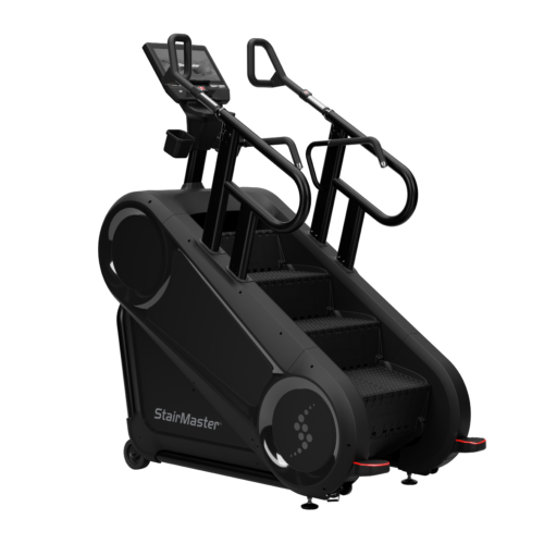StairMaster 10G commercial stepmill with 16-inch Apex HD touchscreen console, front three-quarter view