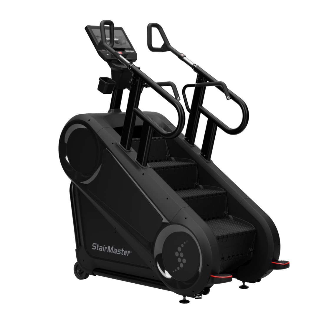 StairMaster 10G commercial stepmill with 16-inch Apex HD touchscreen console, front three-quarter view