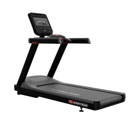 Star Trac 4TR commercial treadmill with 15-inch embedded touch console, front three-quarter view