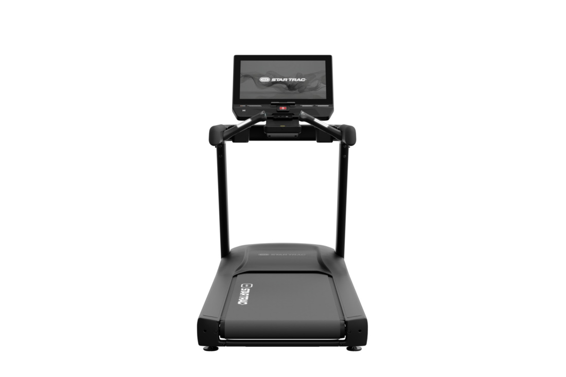 Star Trac 6TR commercial treadmill with 16-inch Apex HD touchscreen, front view