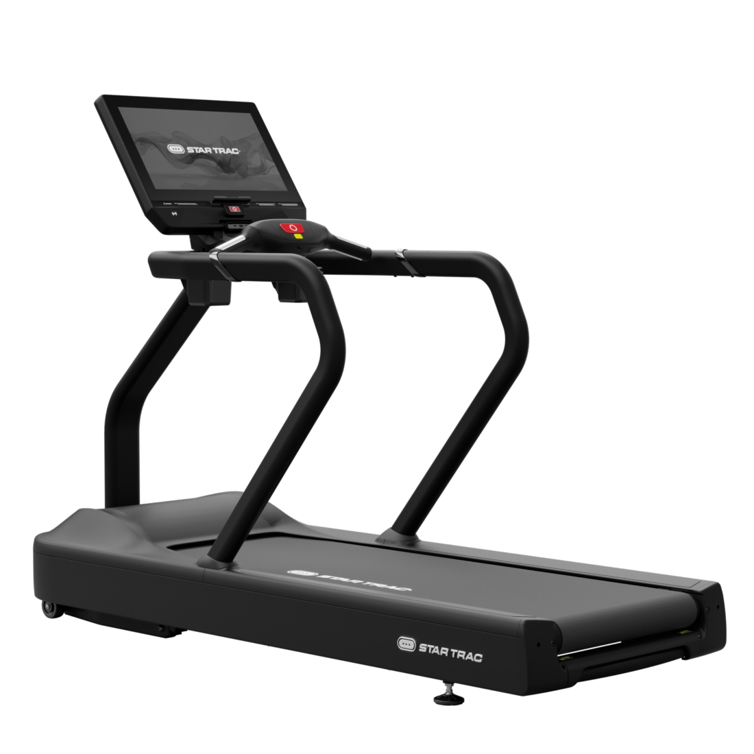 Star Trac 8TR commercial treadmill with 24-inch Apex HD touchscreen, front three-quarter view