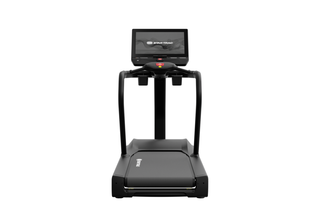 Star Trac 8TR commercial treadmill, front view
