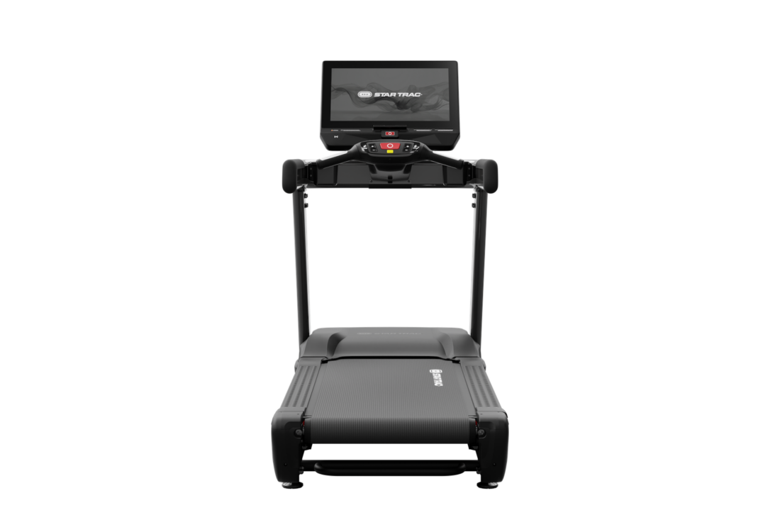 Star Trac FreeRunner 10TRx treadmill with Apex HD touchscreen, front view