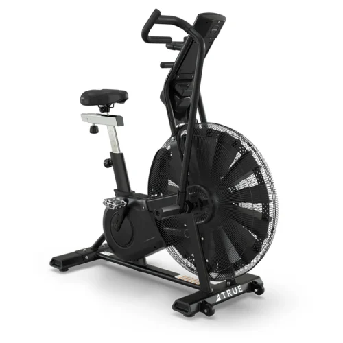 TRUE ADX air bike front three-quarter view with 26-blade performance fan