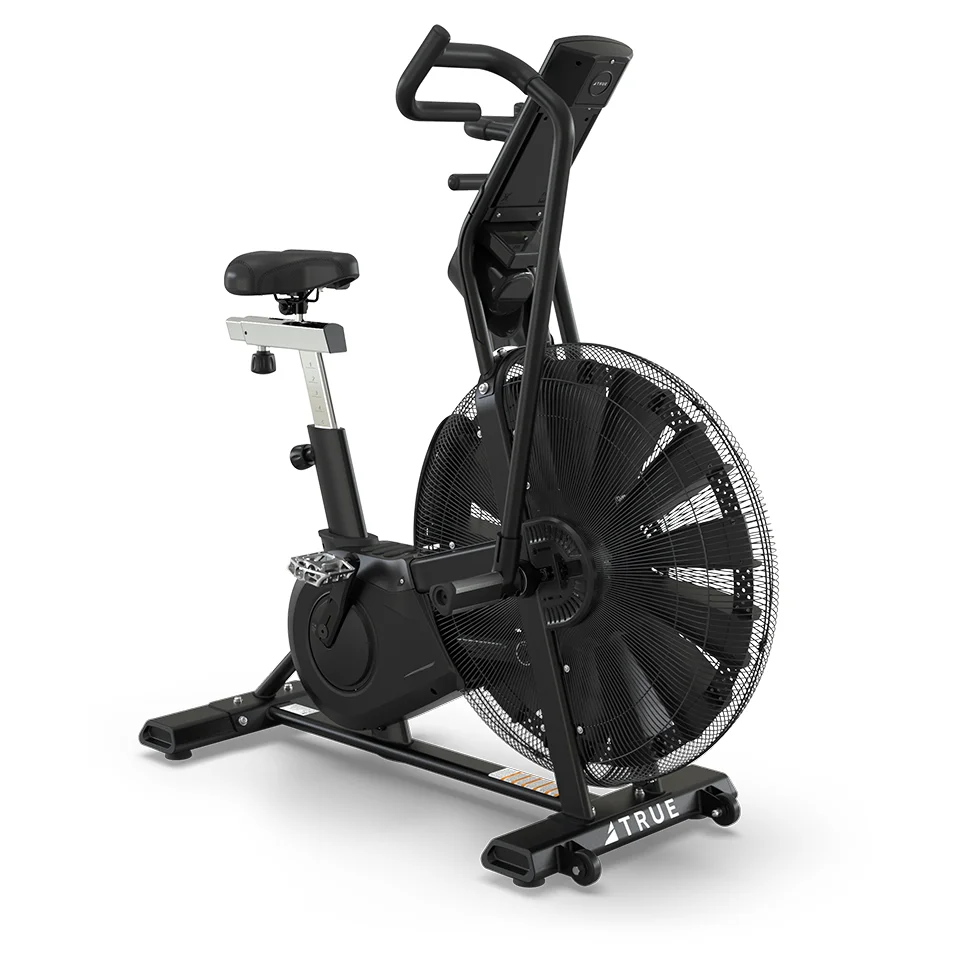 TRUE ADX air bike front three-quarter view with 26-blade performance fan