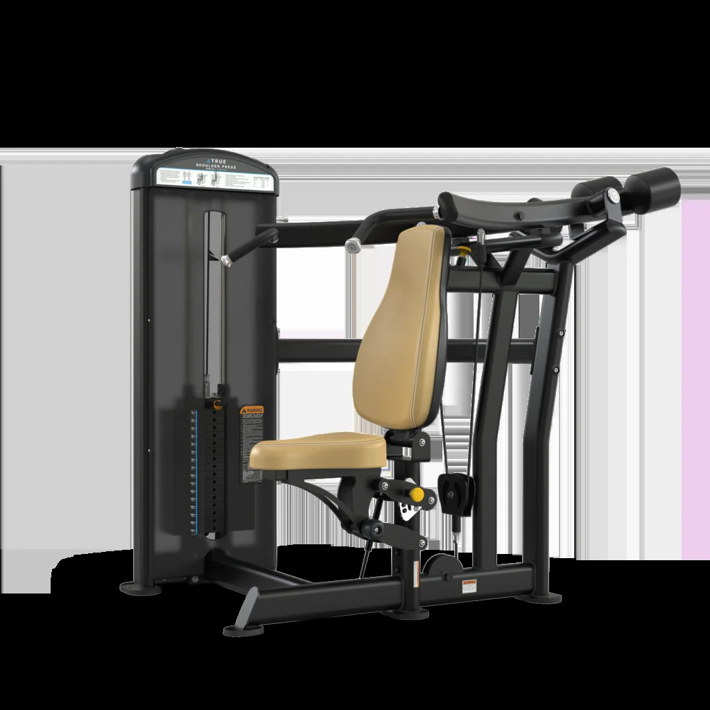 TRUE FUSE XL FUSE0700 Shoulder Press commercial selectorized strength machine, matte black