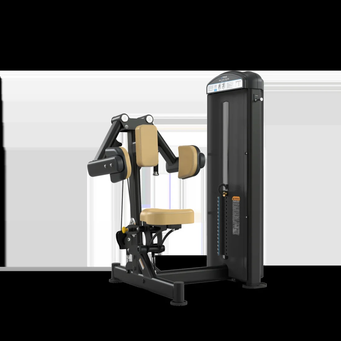 TRUE FUSE XL FUSE0800 Deltoid Lateral Raise commercial selectorized strength machine, matte black