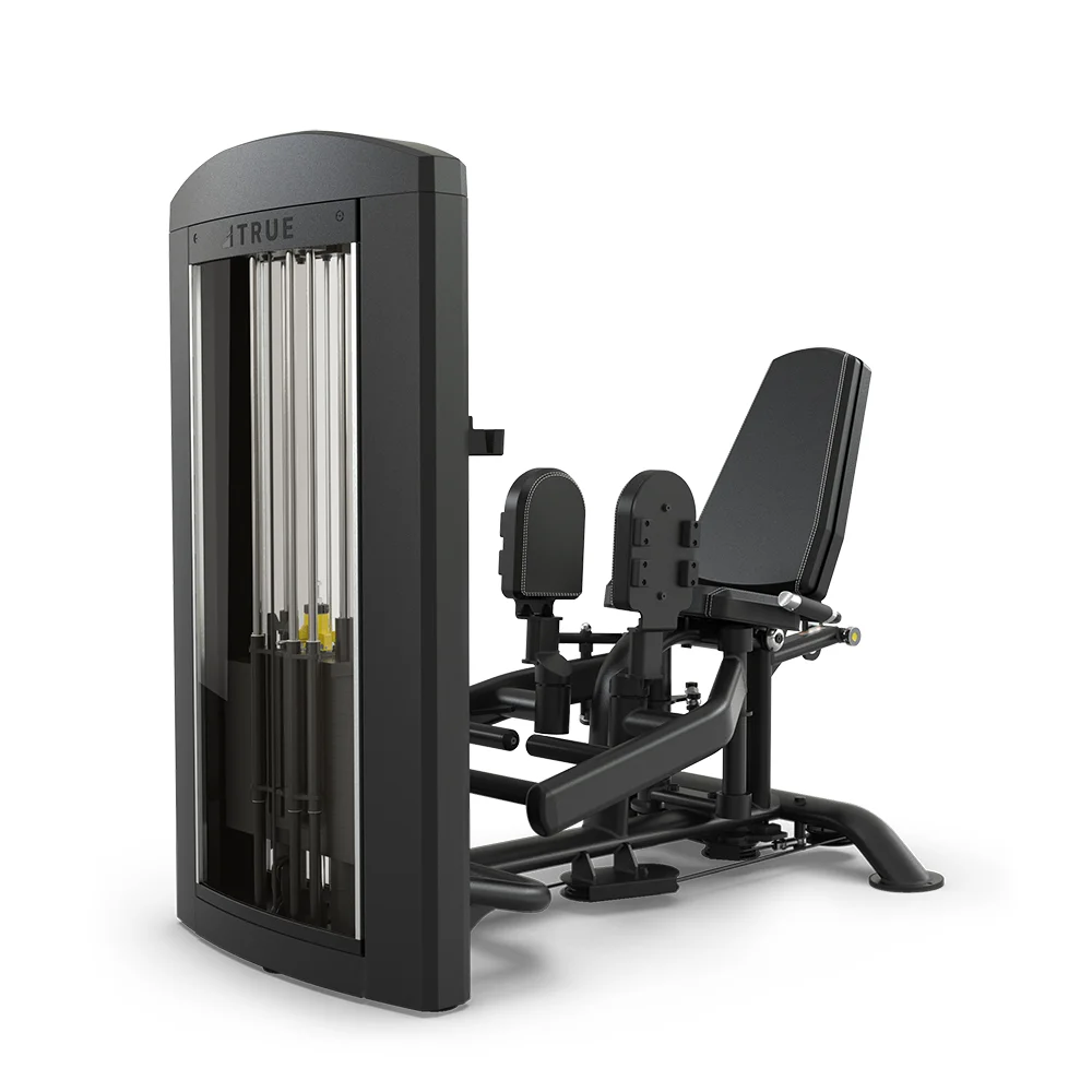TRUE Palladium SPL-0400 Inner/Outer Thigh commercial selectorized strength machine, matte black, front view