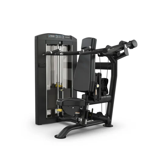TRUE Palladium SPL-0700 Shoulder Press commercial selectorized strength machine, matte black, front view