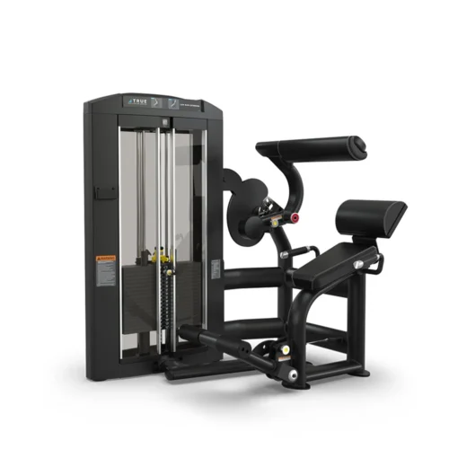 TRUE Palladium SPL-1300 Low Back Extension commercial selectorized strength machine, matte black, front view