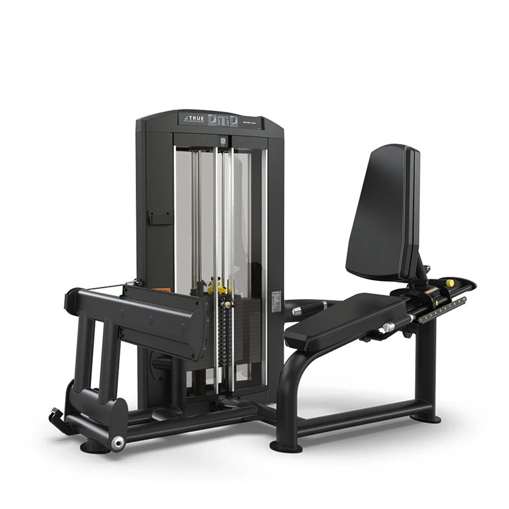 TRUE Palladium SPL-1600 Rotary Calf commercial selectorized strength machine, matte black, front view