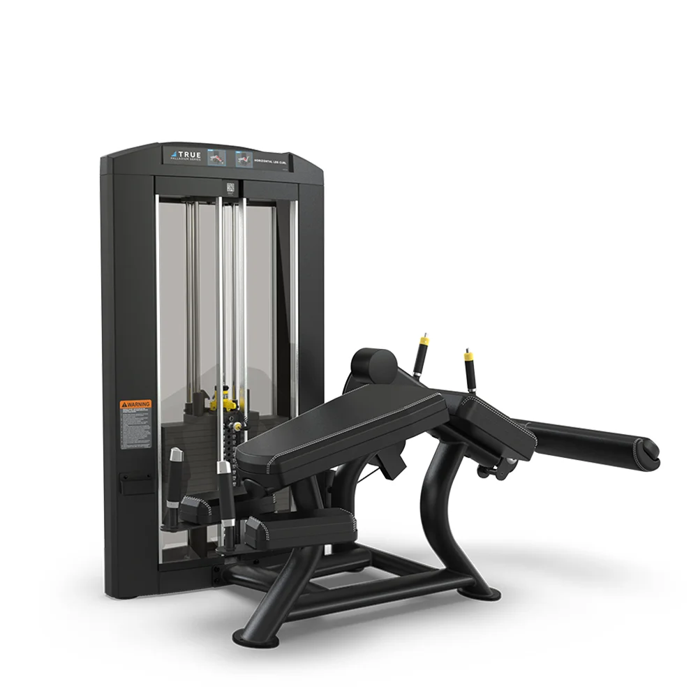 TRUE Palladium SPL-1800 Horizontal Leg Curl commercial selectorized strength machine, matte black, front view
