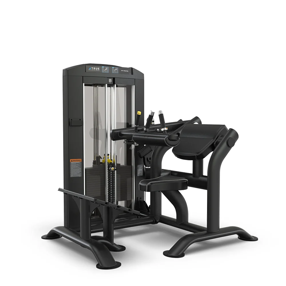 TRUE Palladium SPL-2000 Hip Thruster commercial selectorized strength machine, matte black, front view