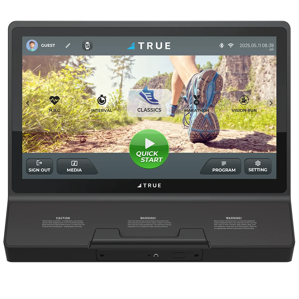 TRUE 22" T22 touchscreen console on the Performance 8000 treadmill