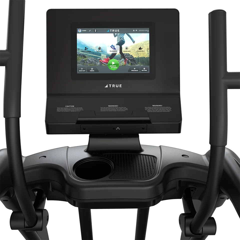 User view of the TRUE Performance Series elliptical 10-inch console