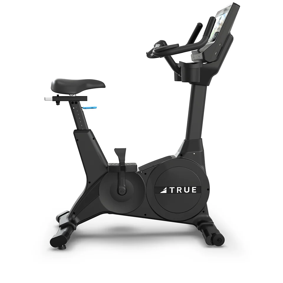 TRUE Performance Series Upright Bike right-side profile showing the low step-over height and aero handlebars