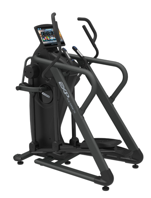 BodyCraft E1200VS elliptical with 16-inch touchscreen console, side view
