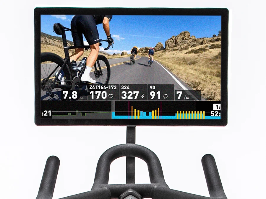Cycling app running on the BodyCraft Connect-22