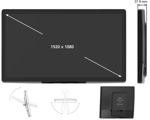 BodyCraft Connect-22 dimensions and VESA mount diagram