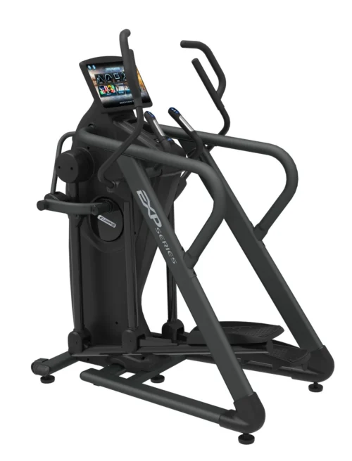 BodyCraft E1200VS elliptical with 16-inch touchscreen console, side view