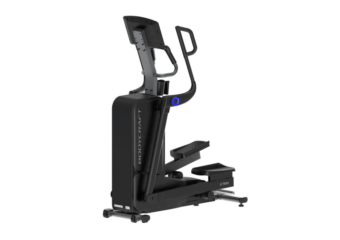 BodyCraft E900 elliptical rear three-quarter view