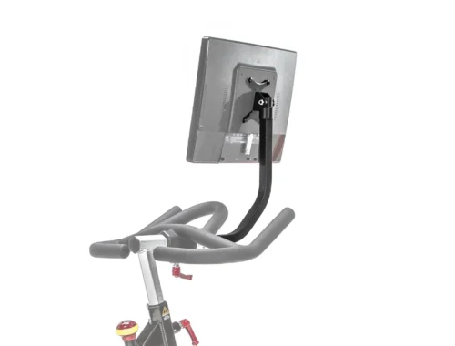 BodyCraft SP-Bracket holding a Connect-22 screen above indoor cycle handlebars