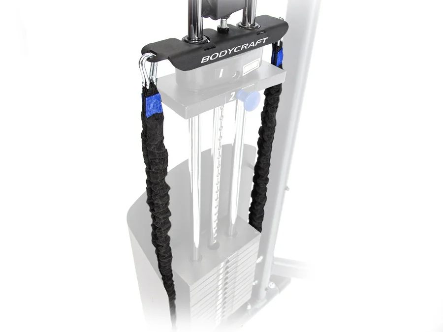 BodyCraft ST-1 Speed Trainer power bands installed on a single-stack gym