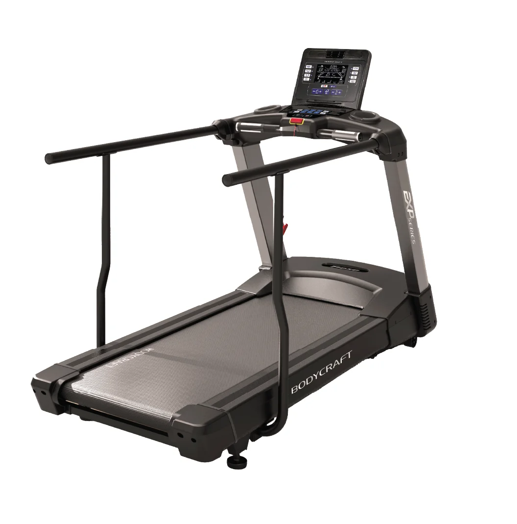BodyCraft T1050 treadmill with long handrails