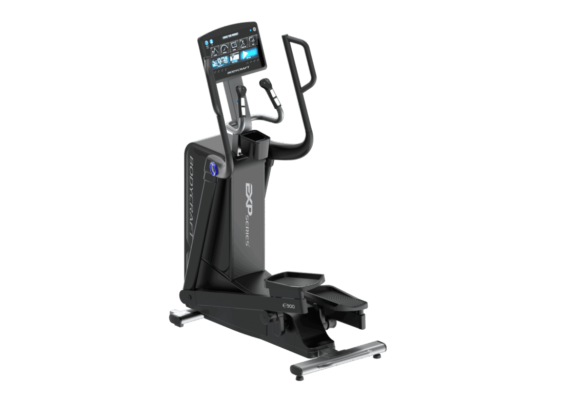 BodyCraft E900 elliptical with 16-inch Smart Touchscreen console, three-quarter view