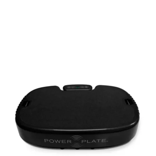 Personal Power Plate compact vibration platform in black, unit-only studio view on white